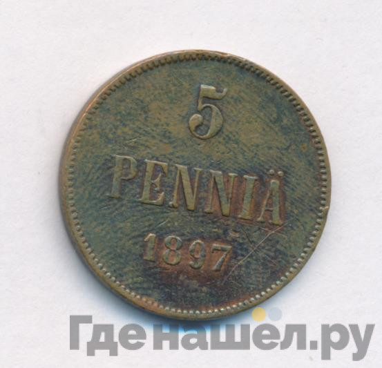 5 пенни 1897 года Для Финляндии