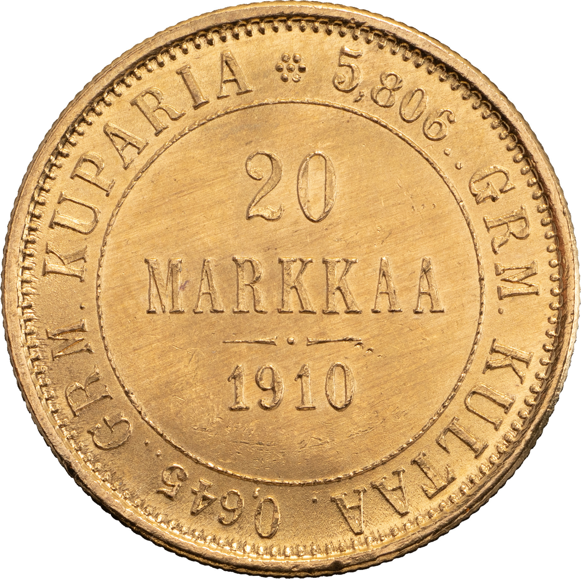 20 марок 1910 года L Для Финляндии