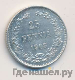25 пенни 1908 года L Для Финляндии