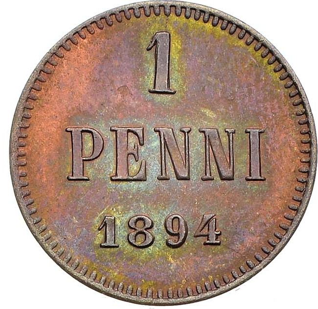 1 пенни 1894 года Для Финляндии
