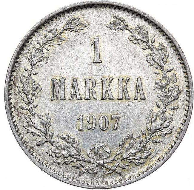 1 марка 1907 года L Для Финляндии