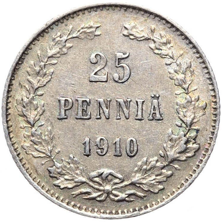 25 пенни 1910 года L Для Финляндии