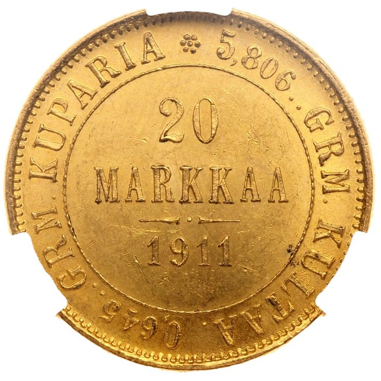 20 марок 1911 года L Для Финляндии