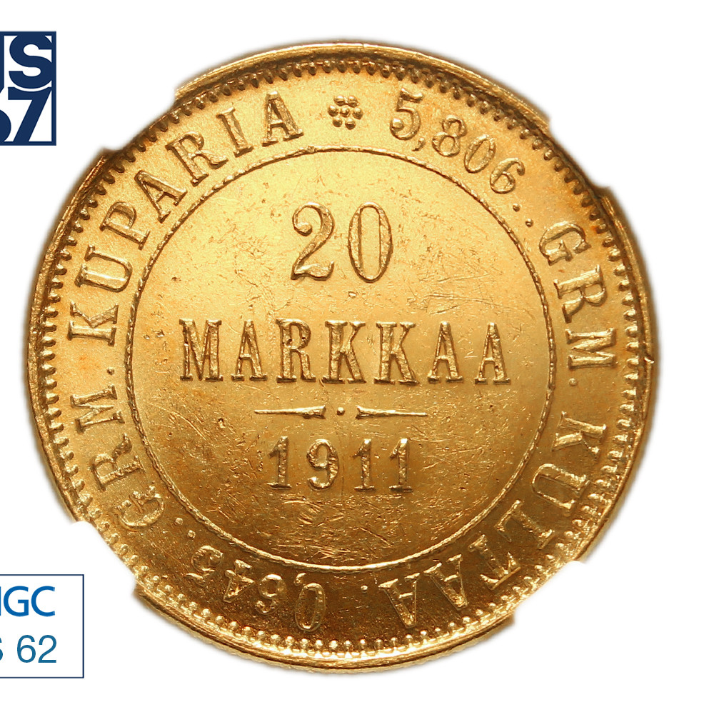 20 марок 1911 года L Для Финляндии