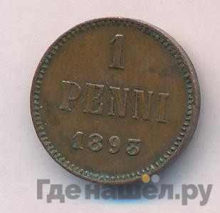 1 пенни 1893 года Для Финляндии
