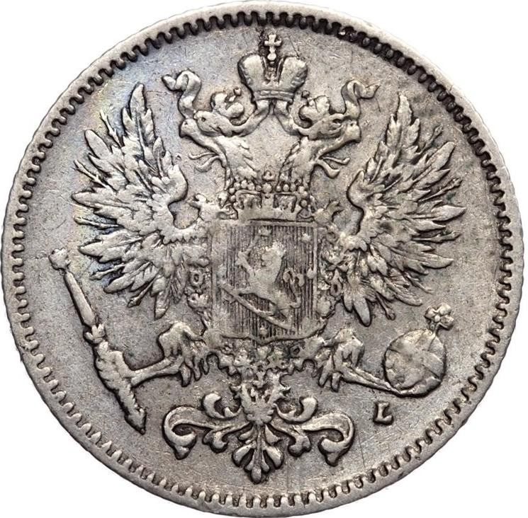 50 пенни 1892 года L Для Финляндии