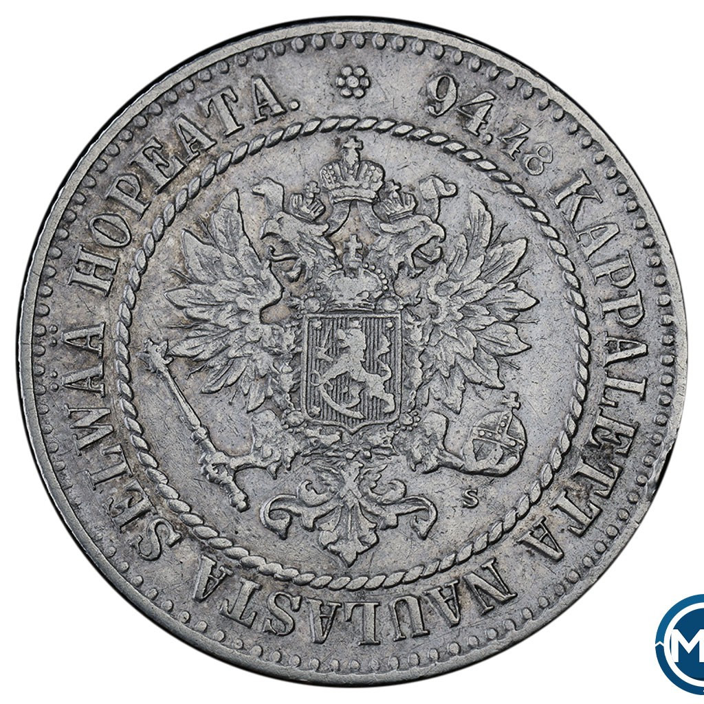 1 марка 1864 года S Для Финляндии