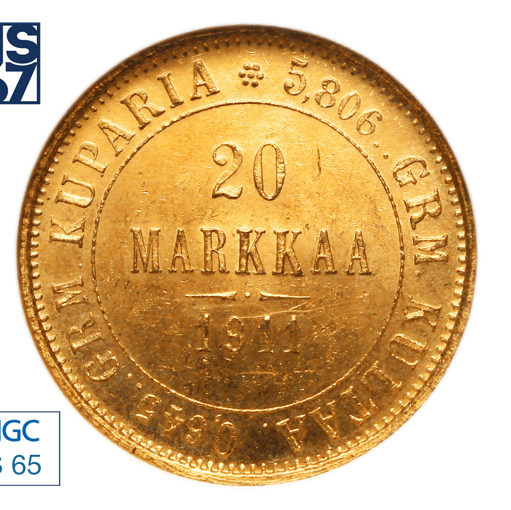 20 марок 1911 года L Для Финляндии