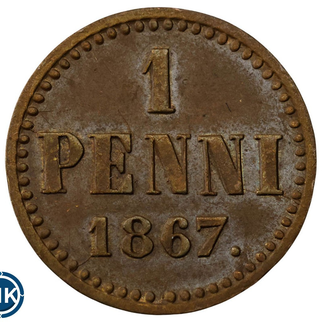 1 пенни 1867 года Для Финляндии