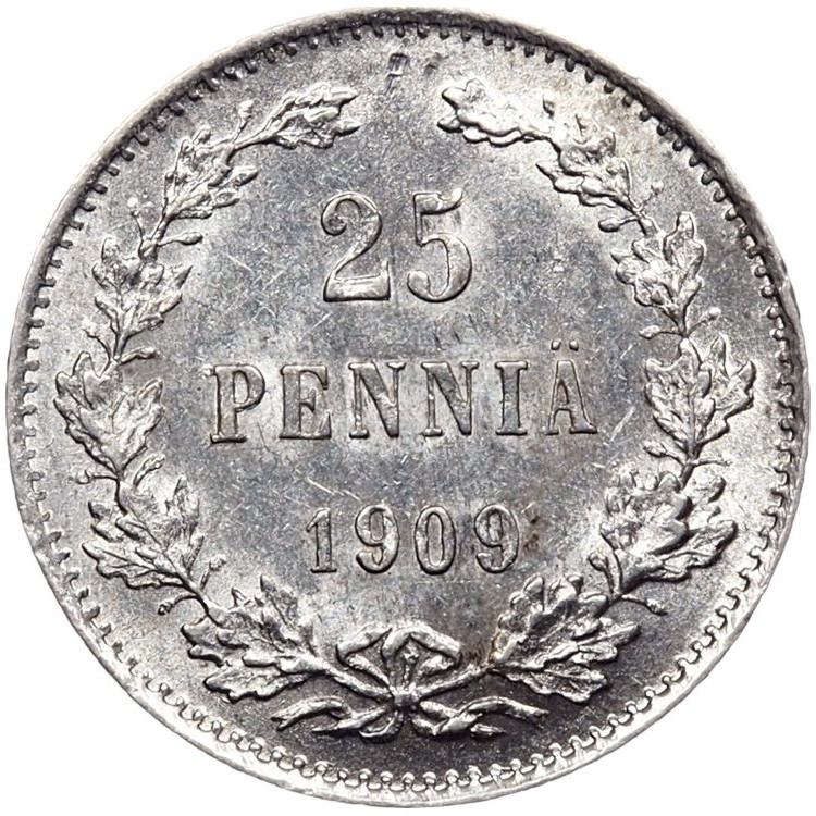 25 пенни 1909 года L Для Финляндии