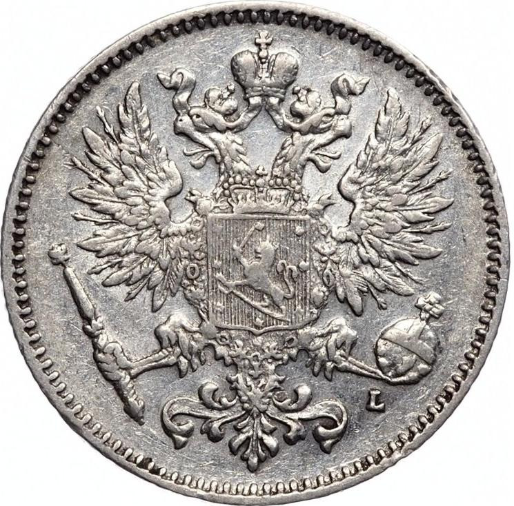 50 пенни 1908 года L Для Финляндии