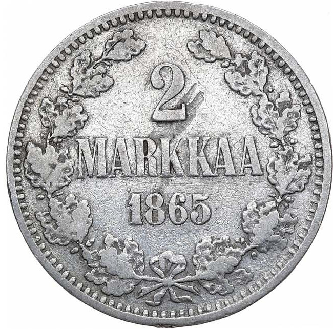 2 марки 1865 года S Для Финляндии