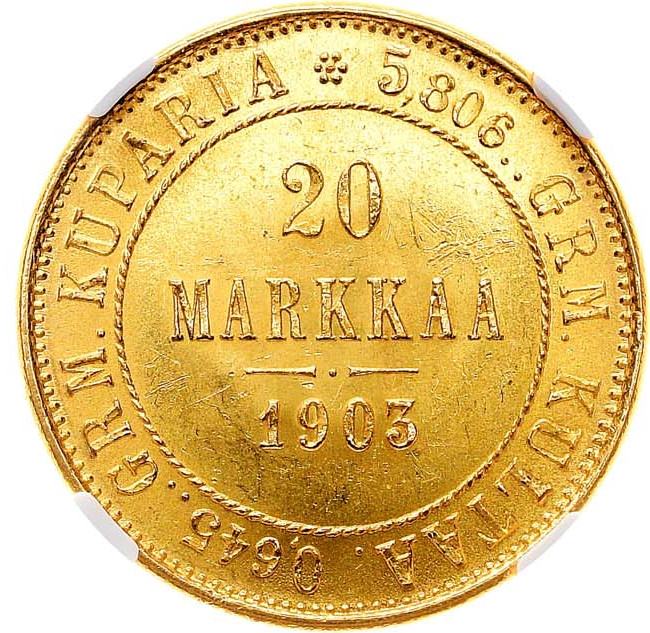 20 марок 1903 года L Для Финляндии