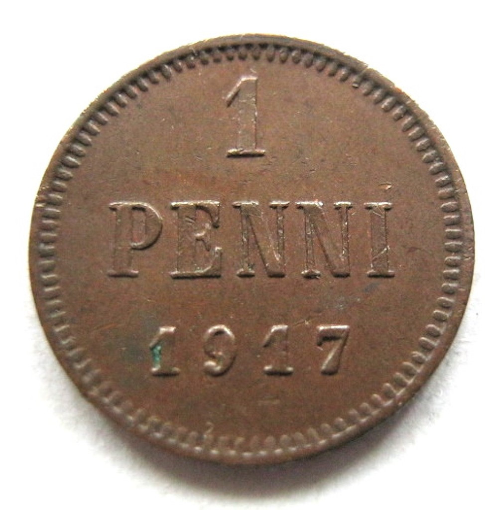 1 пенни 1917 года Для Финляндии