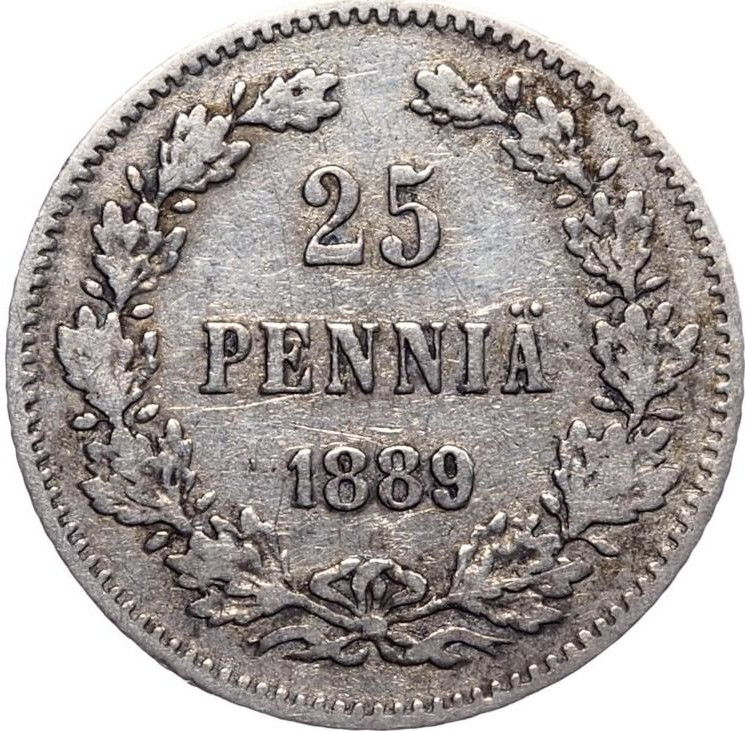 25 пенни 1889 года L Для Финляндии