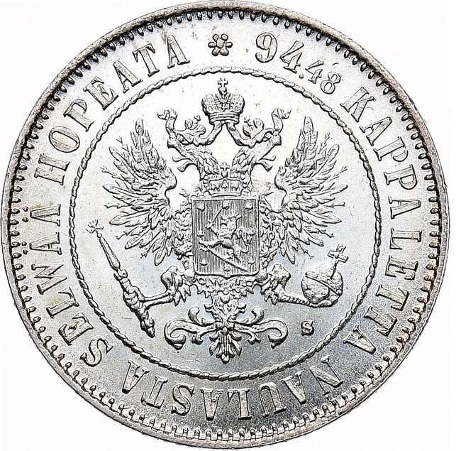 1 марка 1915 года S Для Финляндии