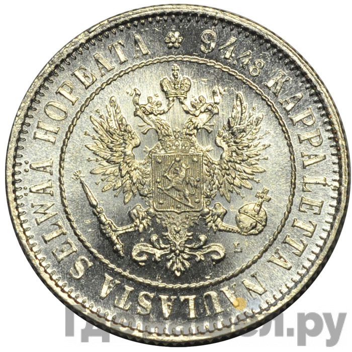 1 марка 1892 года L Для Финляндии