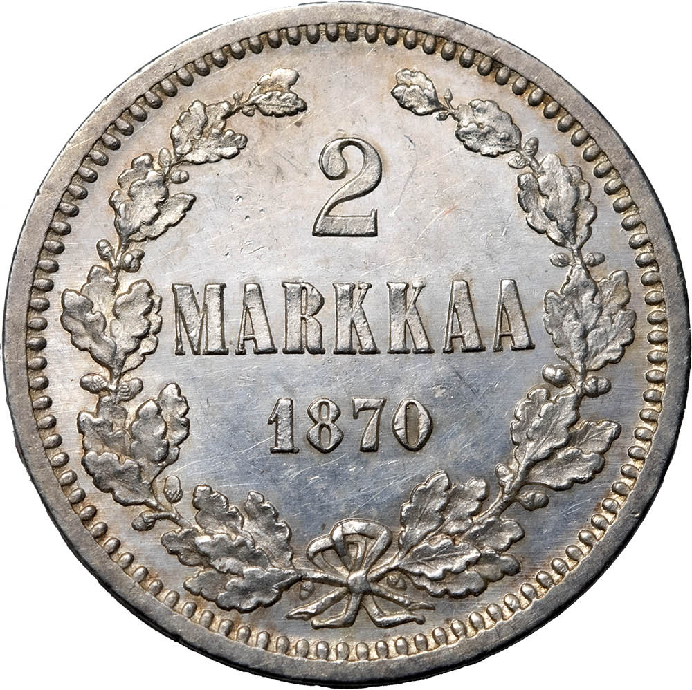 2 марки 1870 года S Для Финляндии