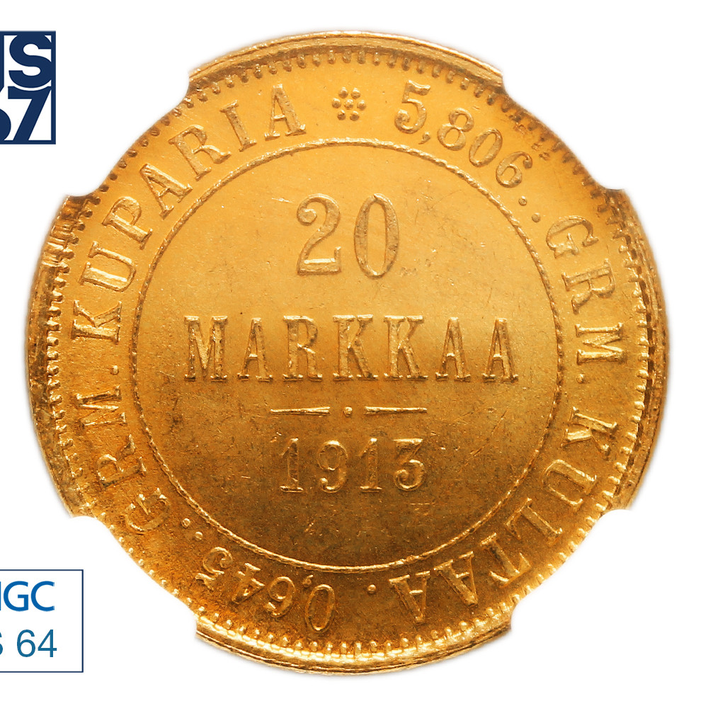 20 марок 1913 года S Для Финляндии