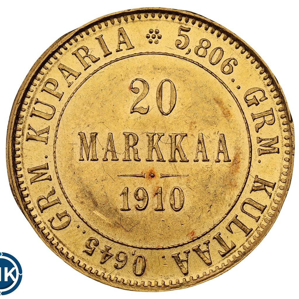 20 марок 1910 года L Для Финляндии