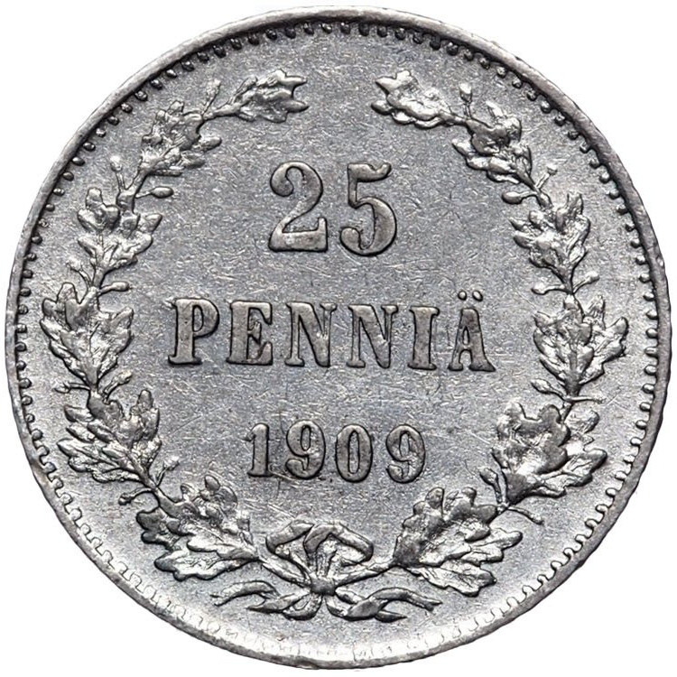 25 пенни 1909 года L Для Финляндии