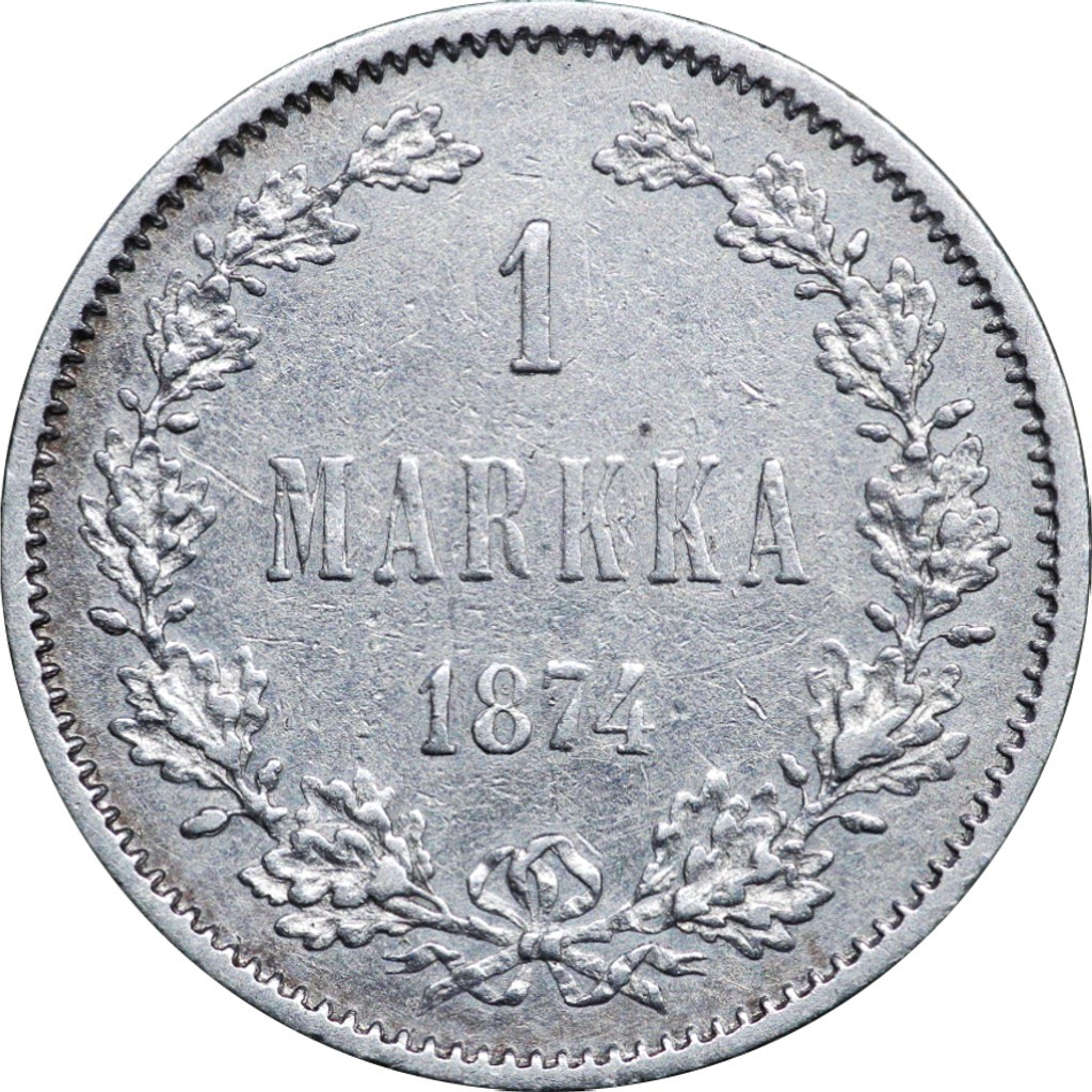 1 марка 1874 года S Для Финляндии