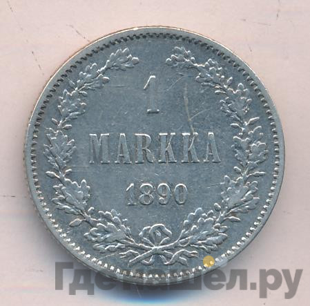 1 марка 1890 года L Для Финляндии