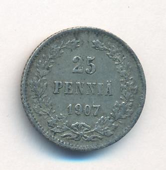 25 пенни 1907 года L Для Финляндии