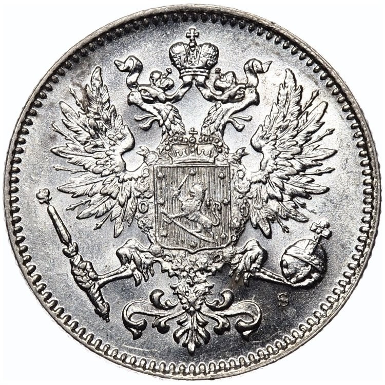 50 пенни 1914 года S Для Финляндии