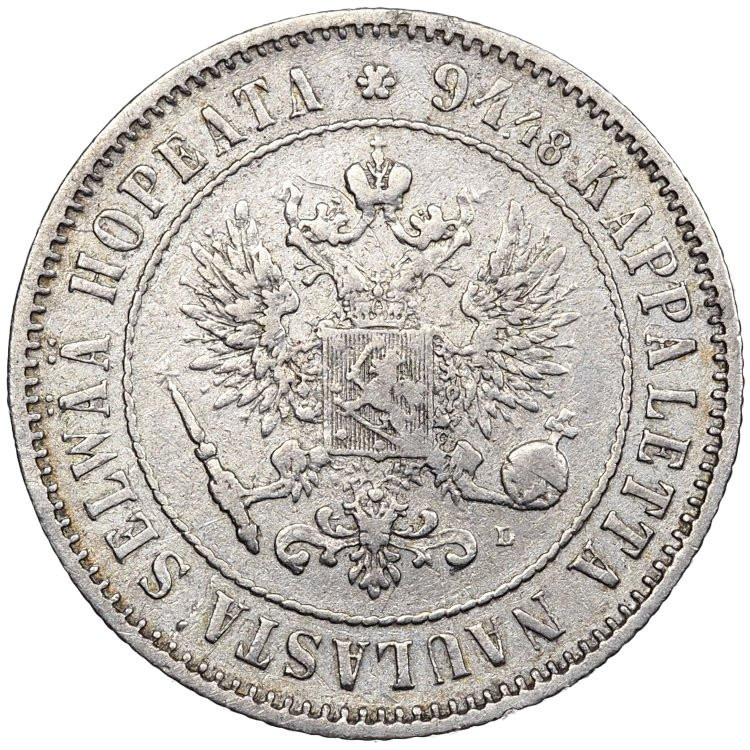1 марка 1890 года L Для Финляндии