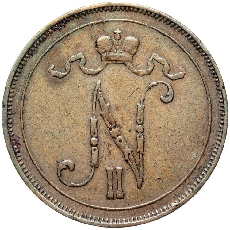 10 пенни 1908 года Для Финляндии