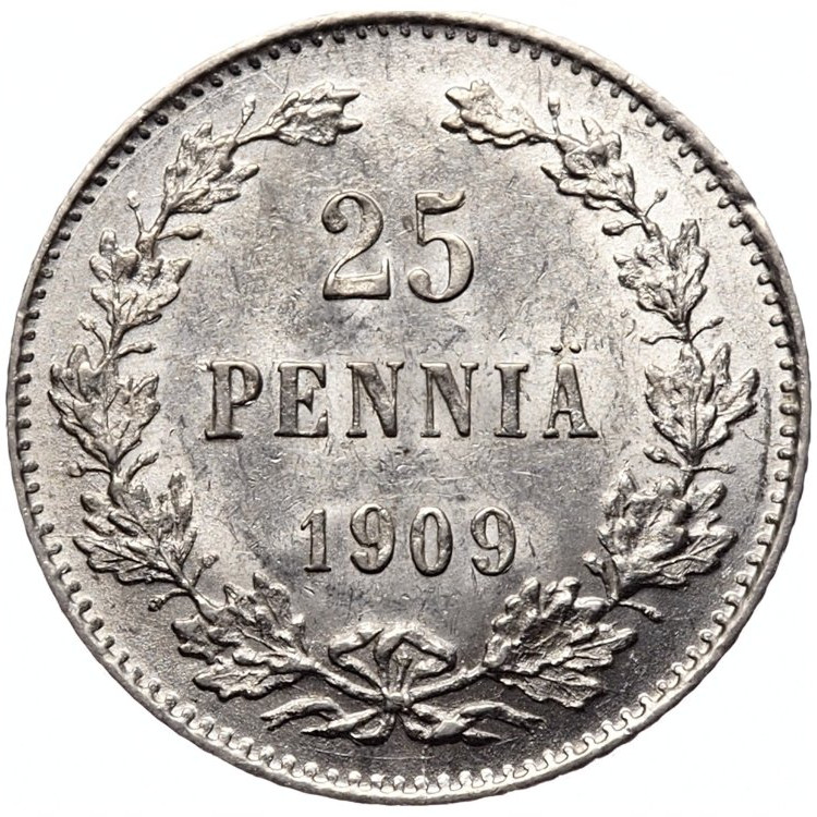 25 пенни 1909 года L Для Финляндии