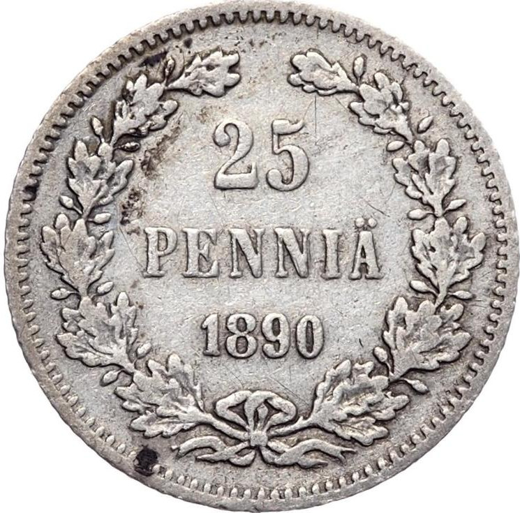 25 пенни 1890 года L Для Финляндии