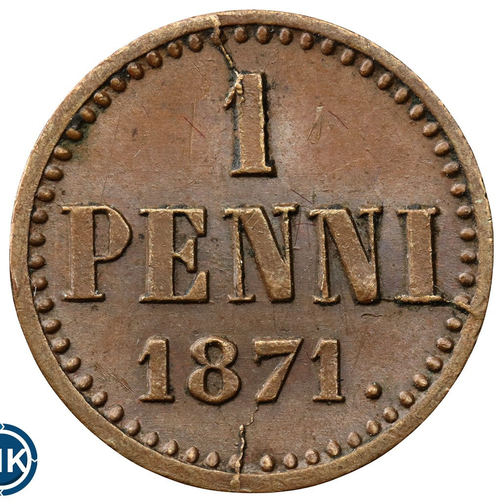 1 пенни 1871 года Для Финляндии