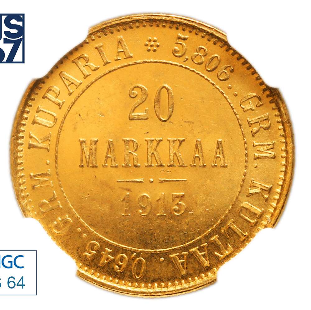 20 марок 1913 года S Для Финляндии