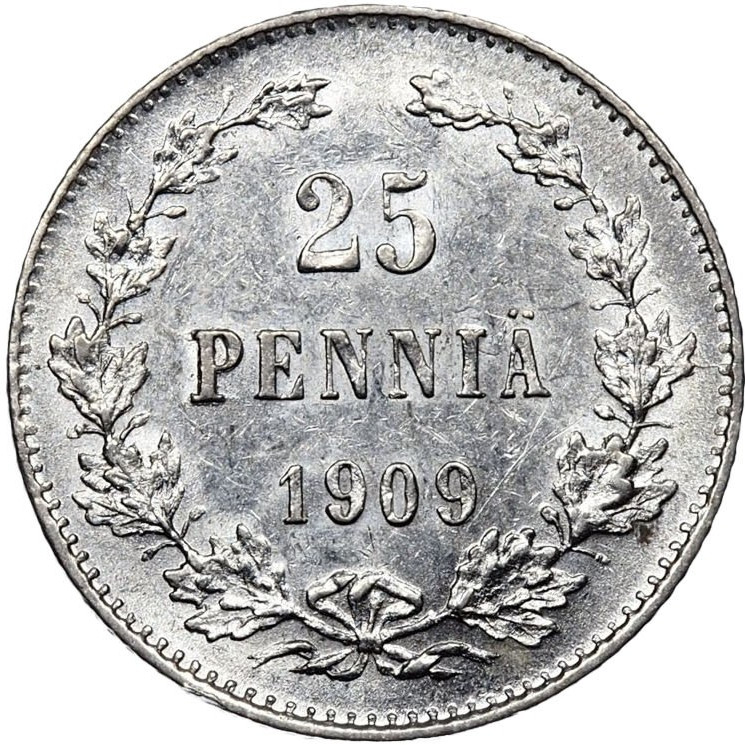 25 пенни 1909 года L Для Финляндии