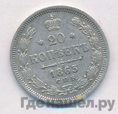 20 копеек 1863 года