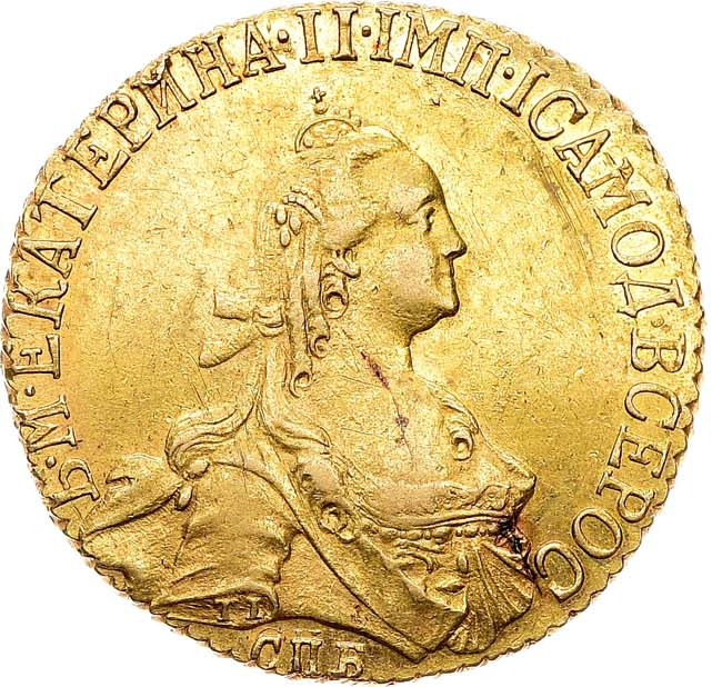 5 рублей 1773 года СПБ