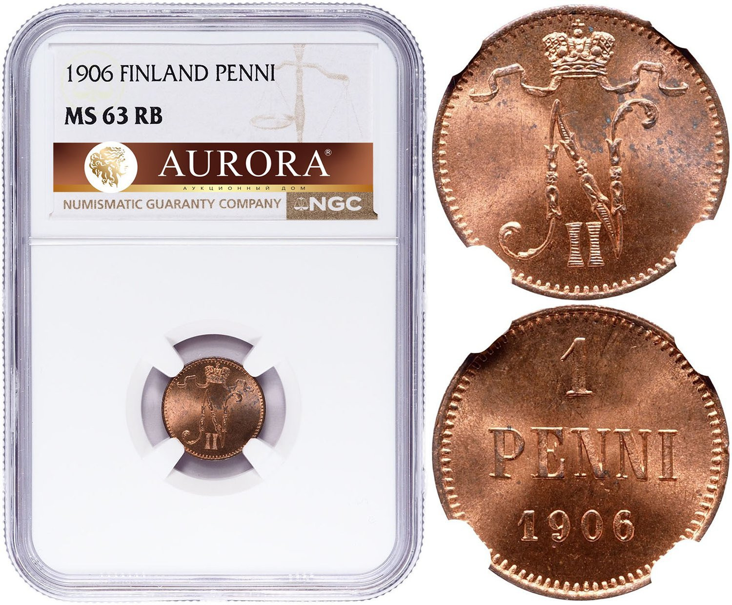 1 пенни 1906 года Для Финляндии