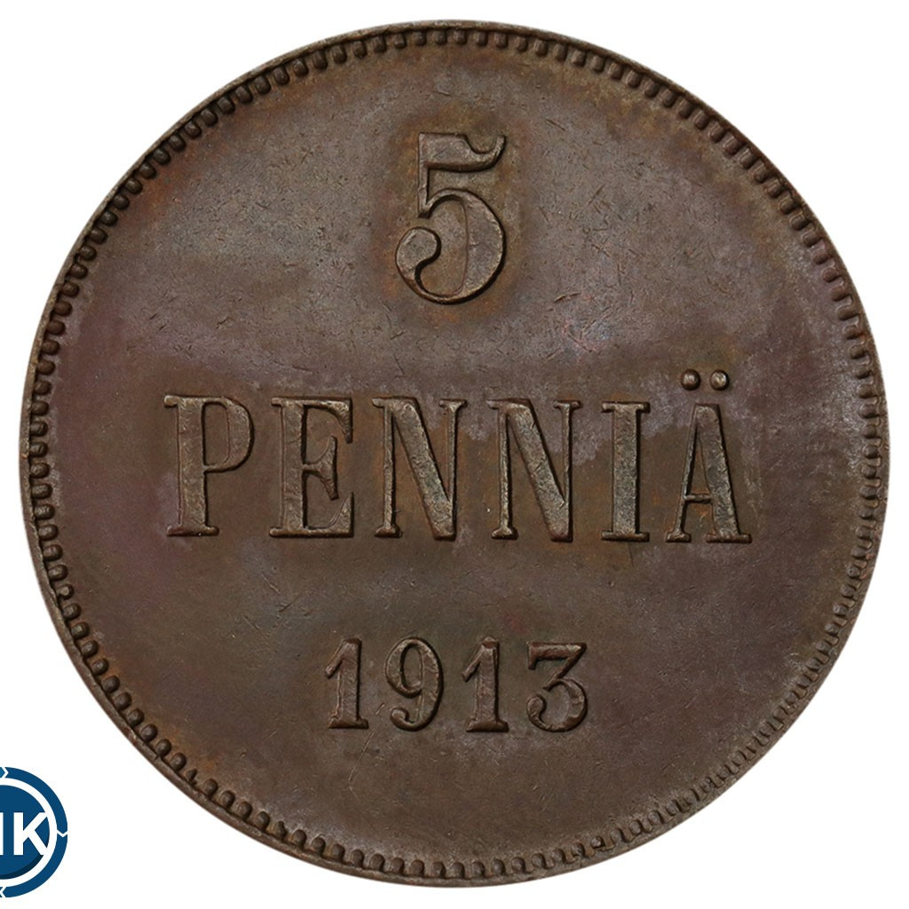 5 пенни 1913 года Для Финляндии