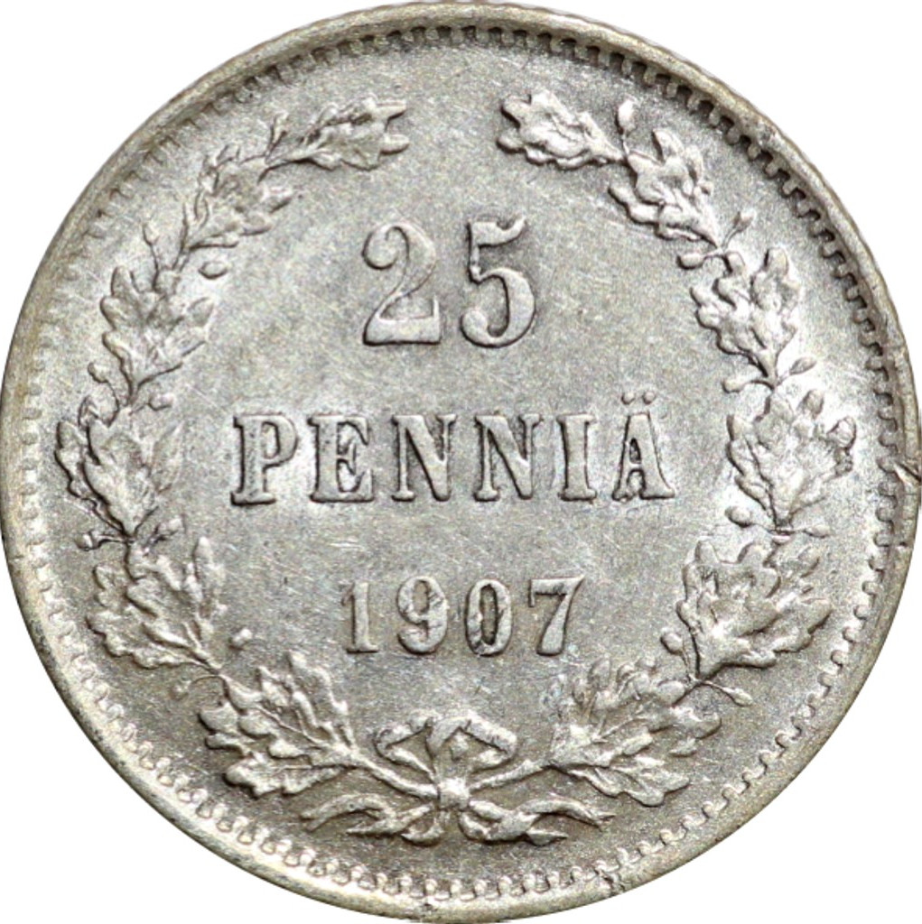 25 пенни 1907 года L Для Финляндии