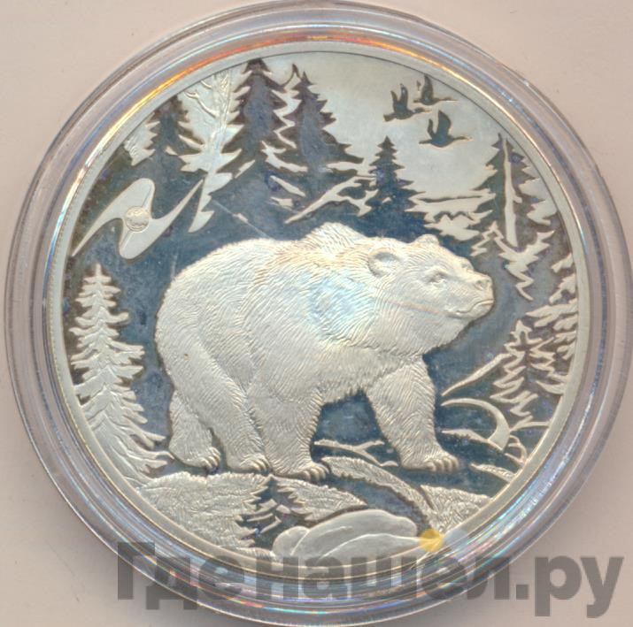 3 рубля 2009 года СПМД Медведь - Животный мир стран ЕврАзЭС