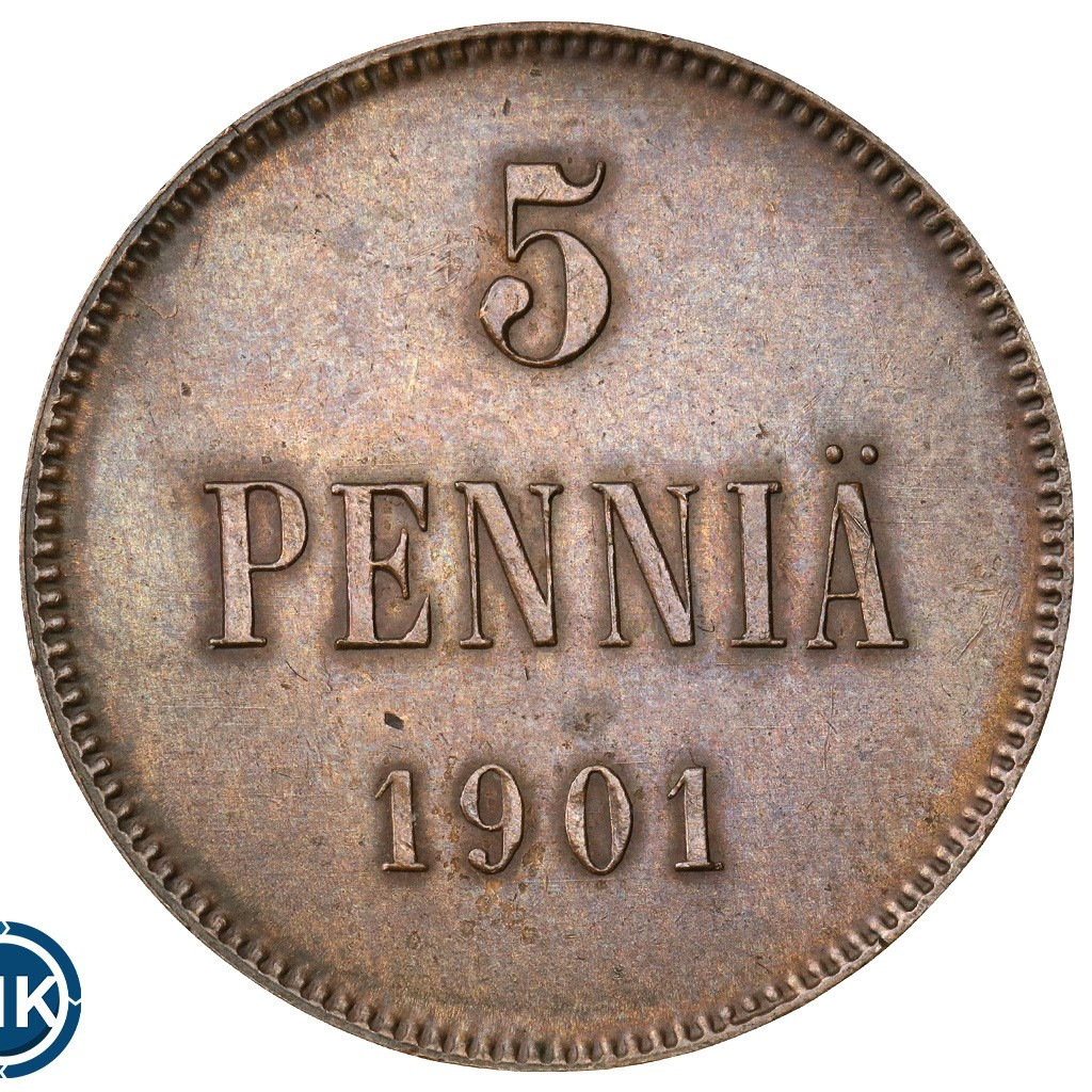 5 пенни 1901 года Для Финляндии