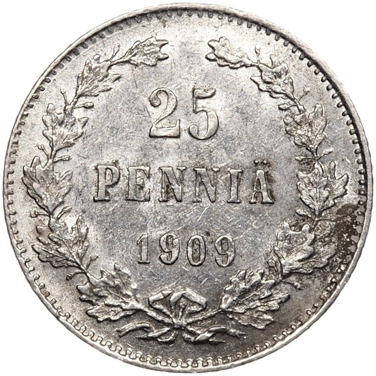 25 пенни 1909 года L Для Финляндии