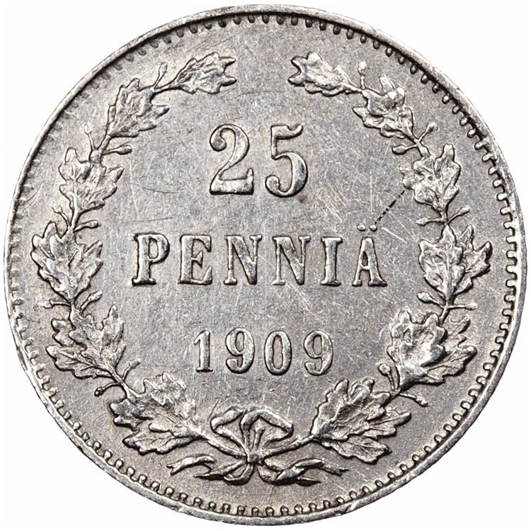 25 пенни 1909 года L Для Финляндии