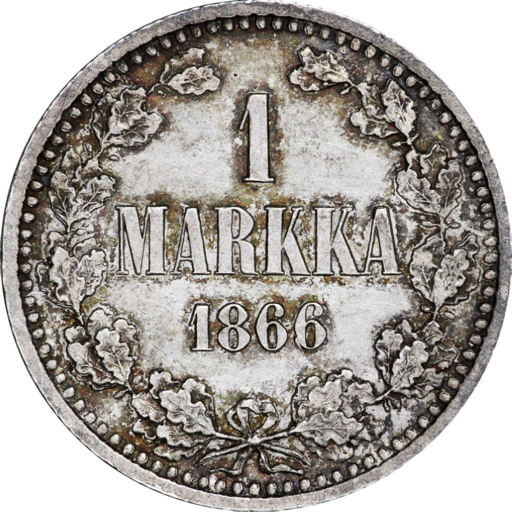 1 марка 1866 года S Для Финляндии