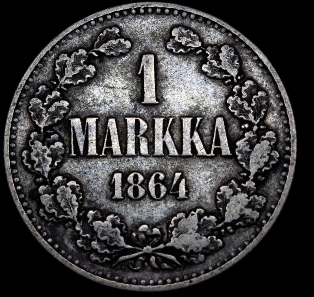 1 марка 1864 года S Для Финляндии
