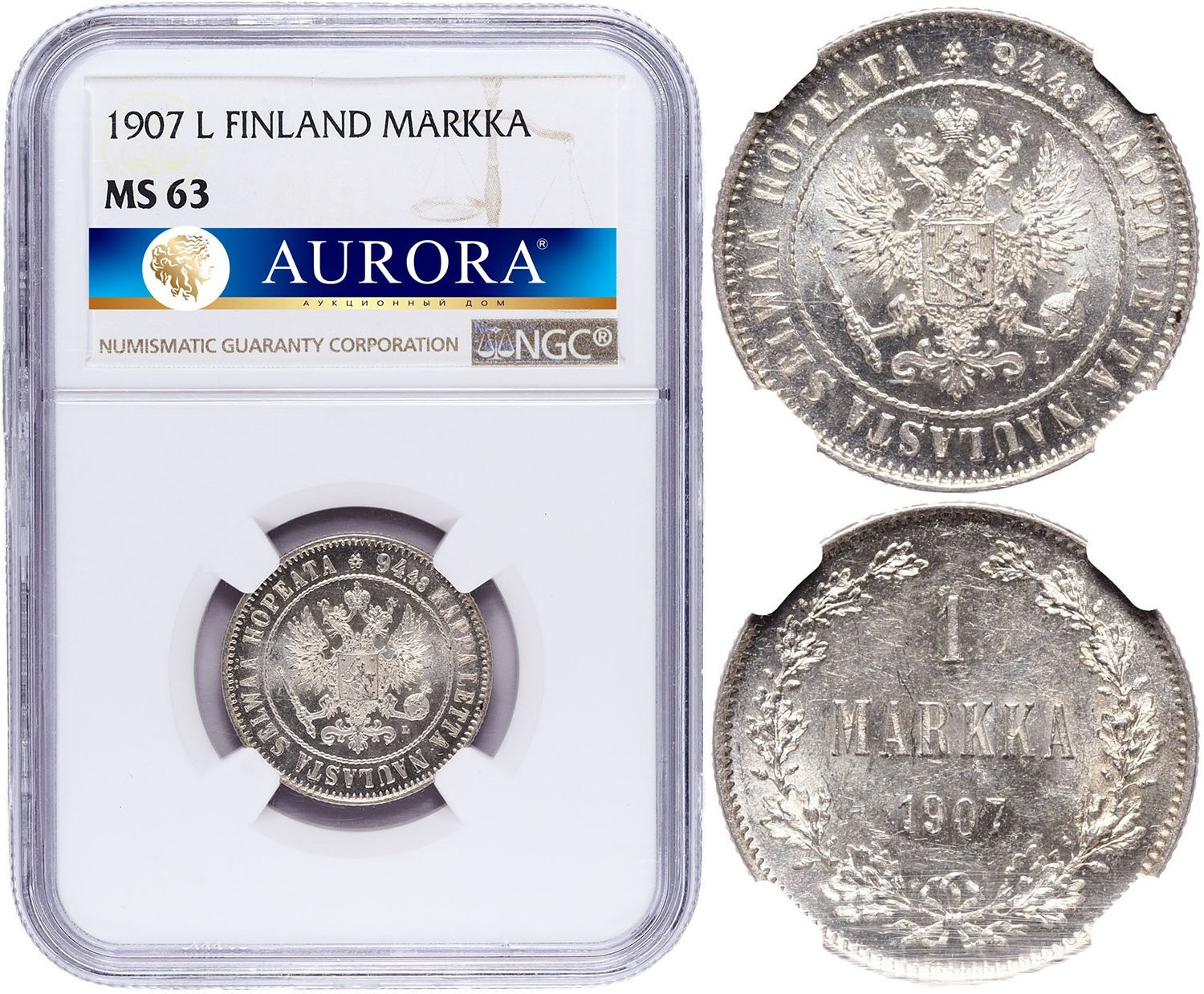 1 марка 1907 года L Для Финляндии