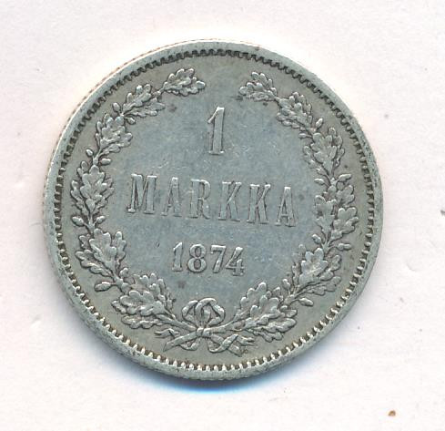 1 марка 1874 года S Для Финляндии