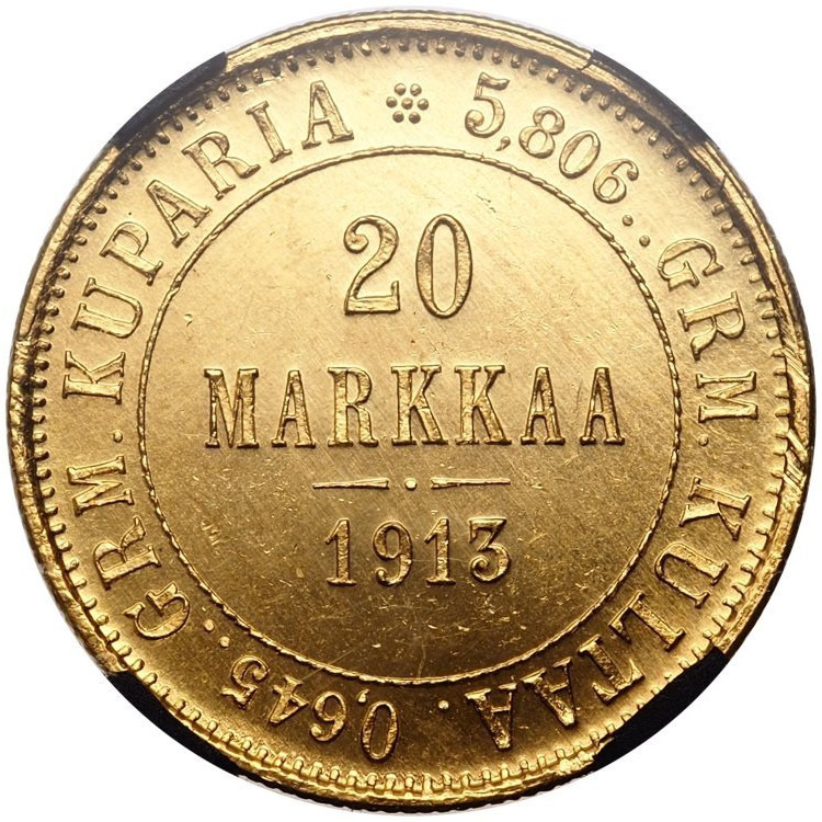 20 марок 1913 года S Для Финляндии